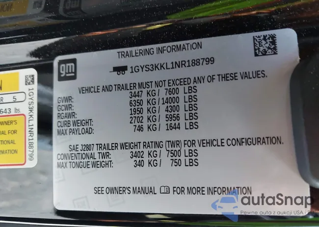 1GYS3KKL1NR188799: 43166324