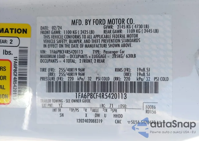 1FA6P8CF4R5420113: 43166329