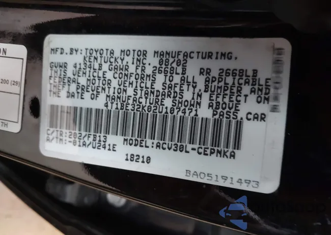 4T1BE32K02U107471: 43166370