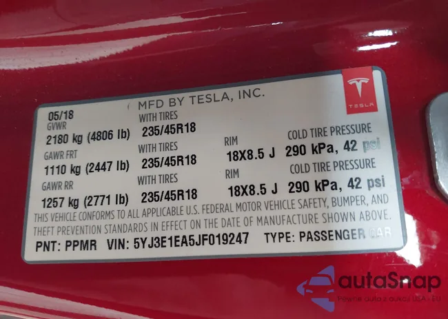 5YJ3E1EA5JF019247: 43166464