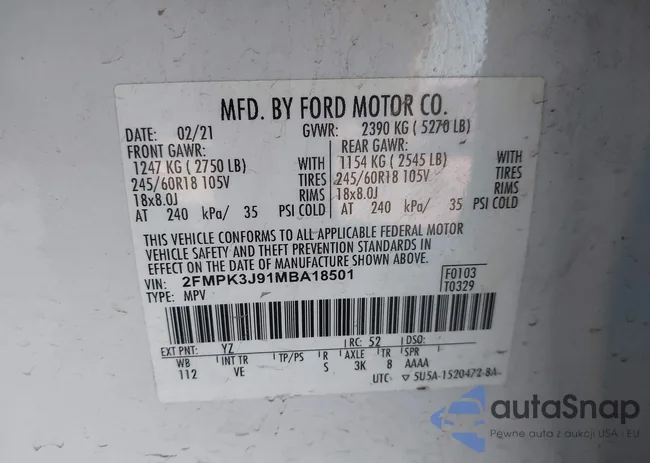 2FMPK3J91MBA18501: 43165640