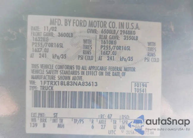 1FTRX18L83NA83613: 43165915