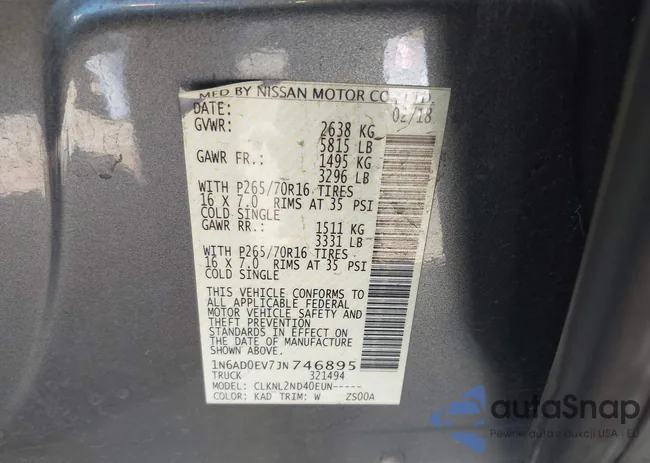 1N6AD0EV7JN746895: 43165925