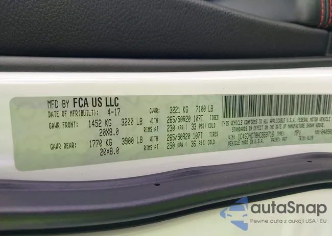 1C4SDHCT8HC869716: 43166006