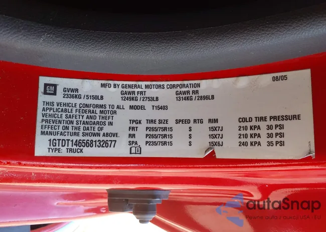 1GTDT146568132677: 43167085