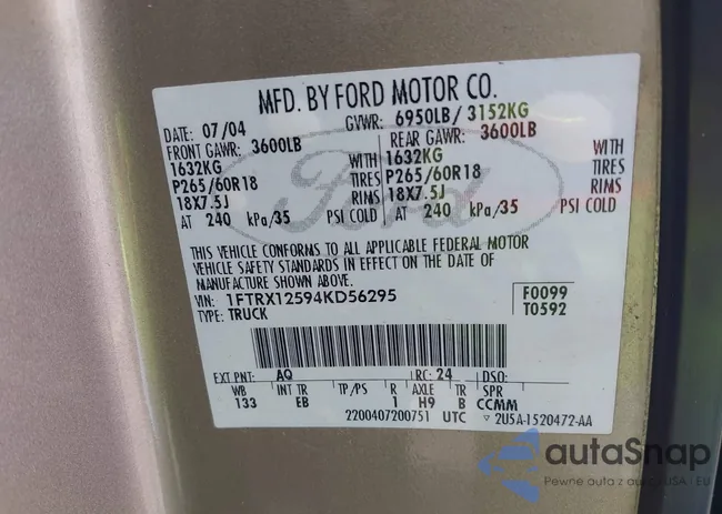 1FTRX12594KD56295: 43167156