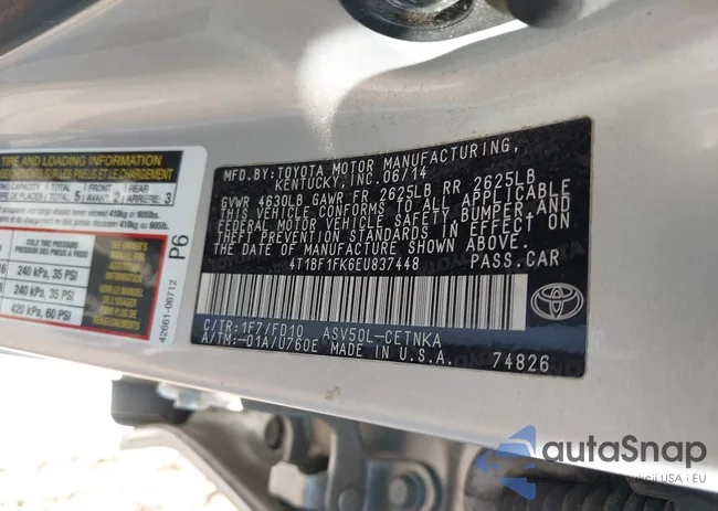 4T1BF1FK6EU837448: 43167204