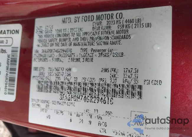 3FA6P0H74GR294610: 43167287