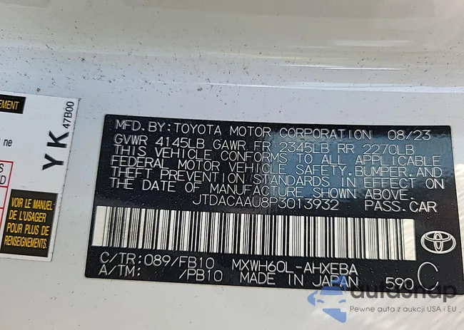 JTDACAAU8P3013932: 43167383