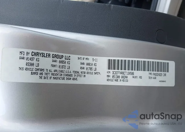 3C3CFFAR8CT120586: 43167410