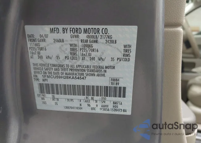 1FMCU59H28KA54547: 43167430