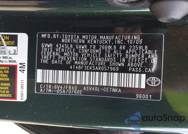 4T4BF3EK5AR057969: 43167560