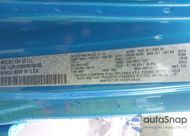 1C4PJXDN6RW109485: 43167562