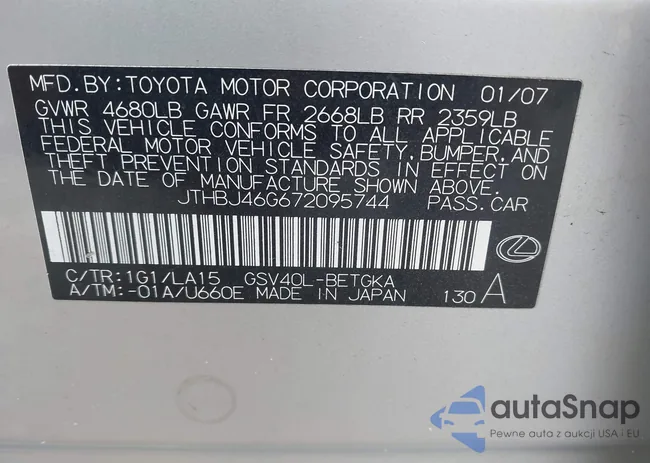 JTHBJ46G672095744: 43166735