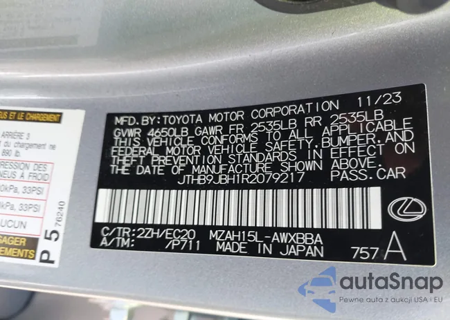 JTHB9JBH1R2079217: 43166776