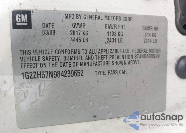 1G2ZH57N984239652: 43166783