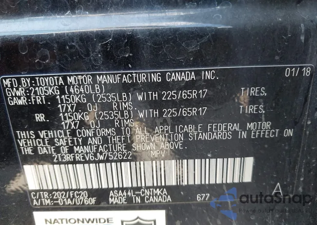 2T3RFREV6JW752622: 43166793