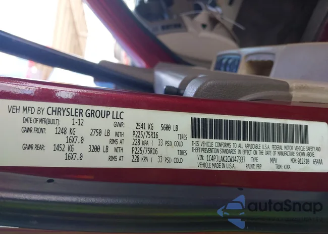 1C4PJLAK2CW147337: 43166820