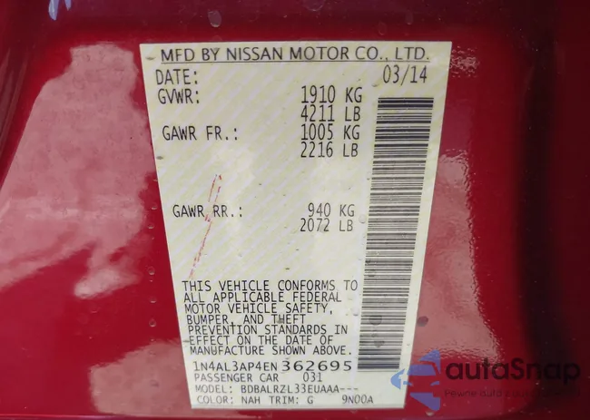 1N4AL3AP4EN362695: 43166873