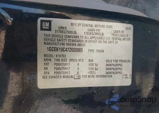 1GCEK19C47Z620083: 43166901