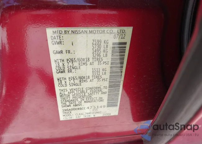 1N6AD0ER6CC475149: 43168043