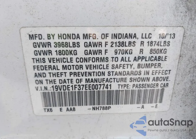 19VDE1F37EE007741: 43168049