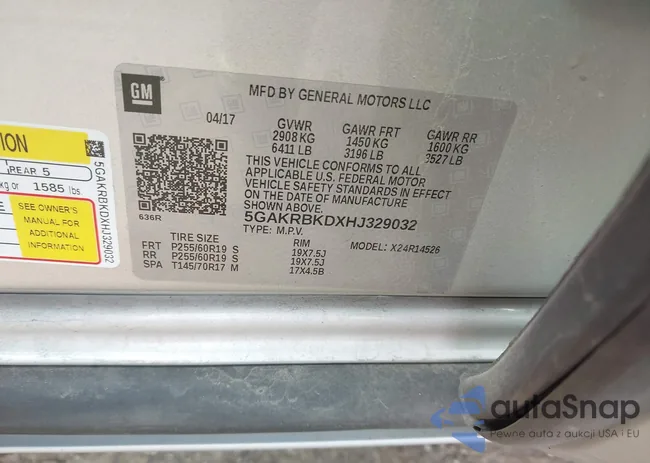 5GAKRBKDXHJ329032: 43168157