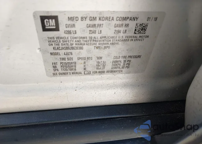 KL4CJASB9JB639380: 43168160