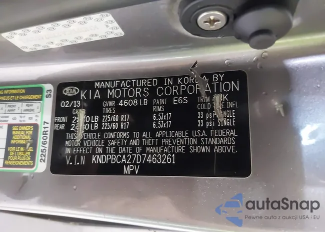 KNDPBCA27D7463261: 43168221