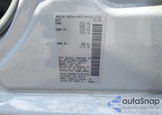 1N4BL4CW6RN378742: 43168295