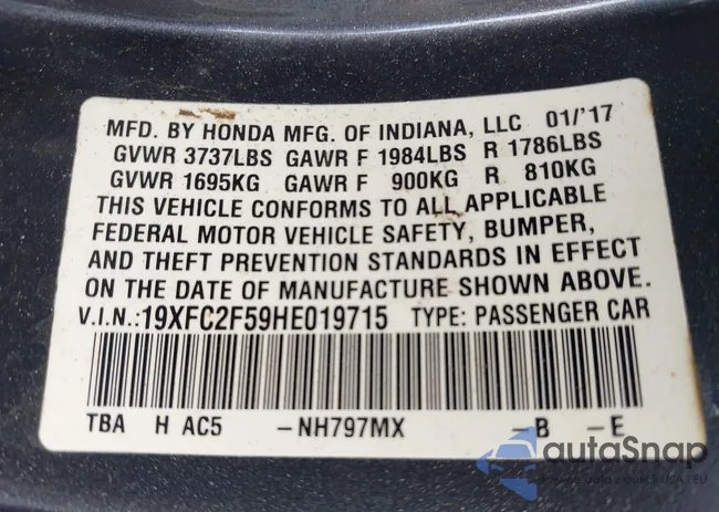 19XFC2F59HE019715: 43168346