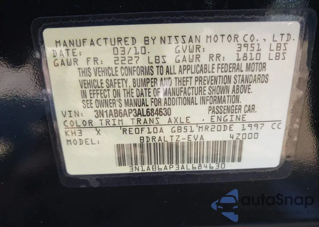 3N1AB6AP3AL684630: 43167670