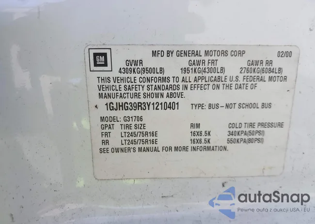 1GJHG39R3Y1210401: 43167926