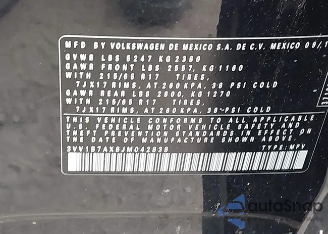 3VV1B7AX8JM042838: 43169041