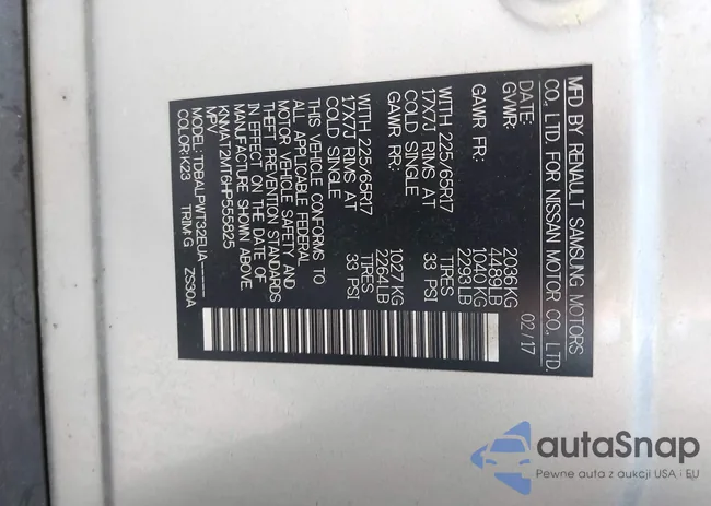 KNMAT2MT6HP555825: 43169107