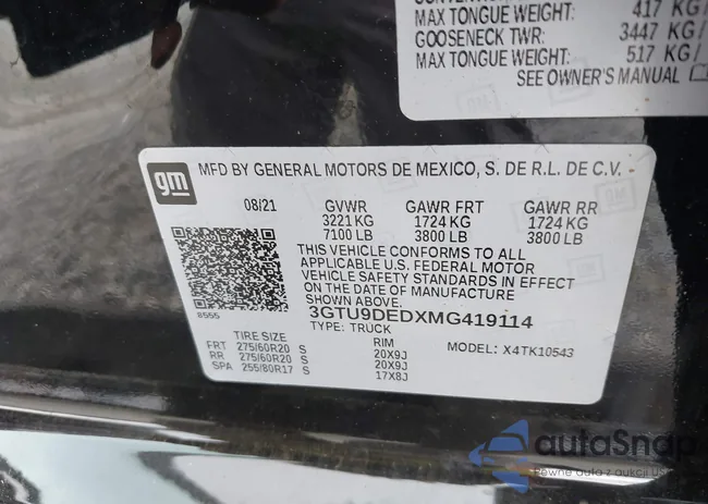 3GTU9DEDXMG419114: 43169185