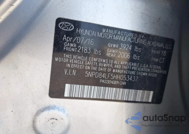 5NPD84LF5HH053437: 43169187