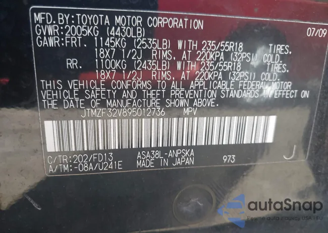 JTMZF32V895012736: 43169192