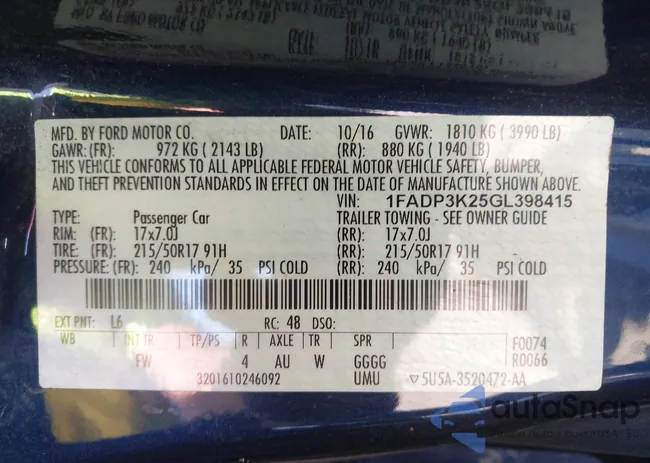 1FADP3K25GL398415: 43169222