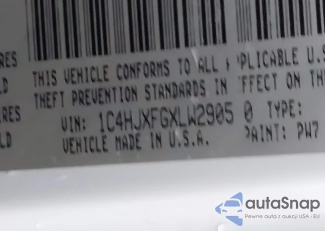 1C4HJXFGXLW290570: 43169241