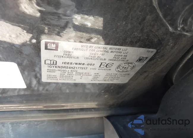 1GYKNDRS4HZ177917: 43169249