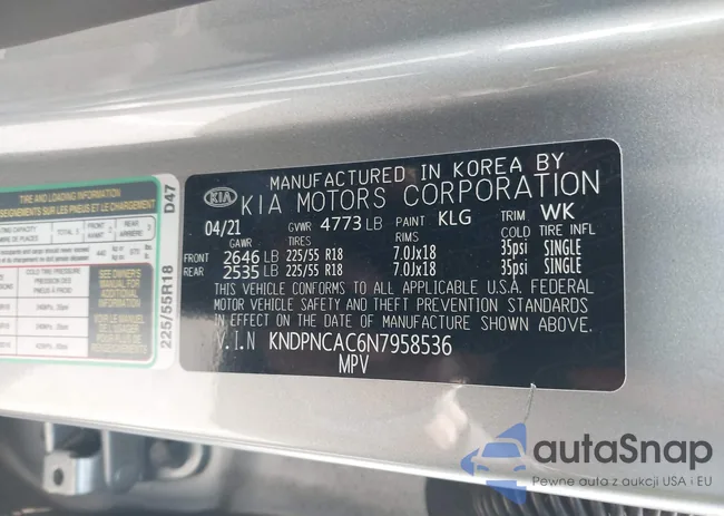 KNDPNCAC6N7958536: 43169297