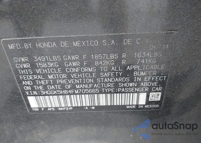 3HGGK5H84FM705665: 43169309