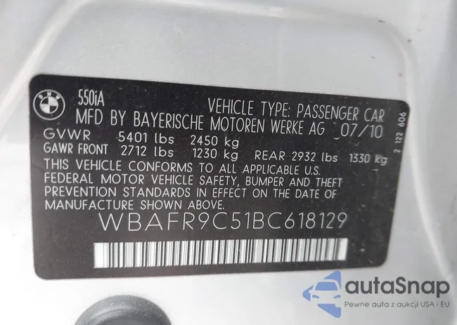 WBAFR9C51BC618129: 43169398