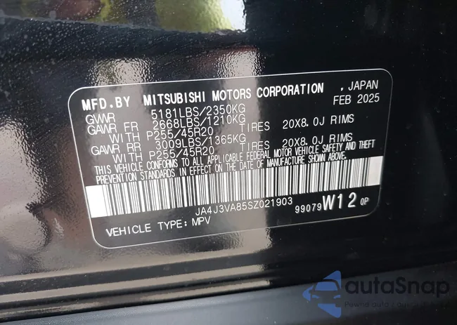 JA4J3VA85SZ021903: 43169408