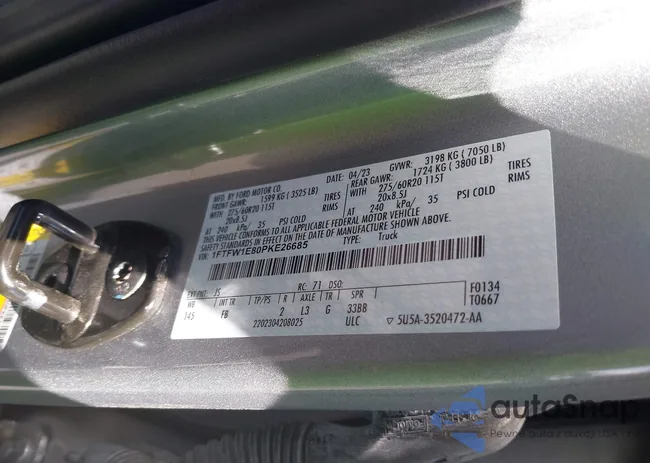 1FTFW1E80PKE26685: 43169449