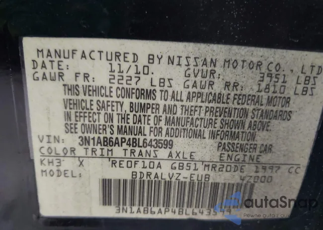 3N1AB6AP4BL643599: 43169456