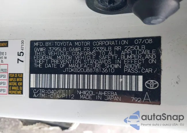 JTDKB20U887813610: 43169495