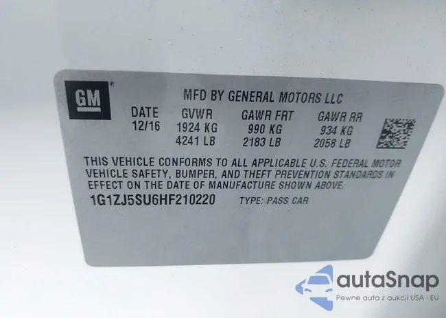 1G1ZJ5SU6HF210220: 43169497