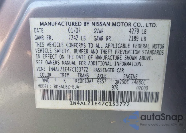 1N4AL21E47C153772: 43169533